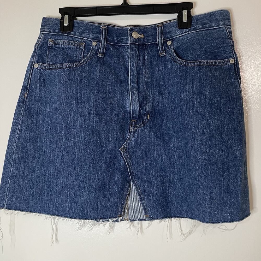 MADEWELL rigid denim a-line skirt medium blue wash size US 30